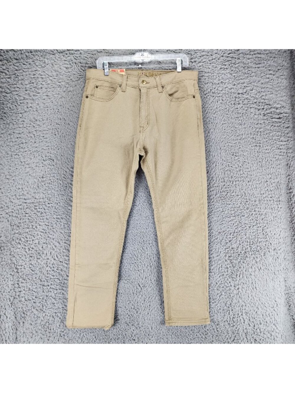 Devil Dog Jeans Mens 34x30 Tan Stretch Mid Rise Slim *NWT*